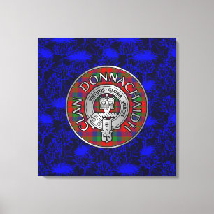 Clan Donnachaidh Wappen & Tartan auf Thistle Leinwanddruck