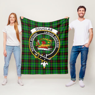 Clan Douglas Black Tartan Kariert Fleecedecke