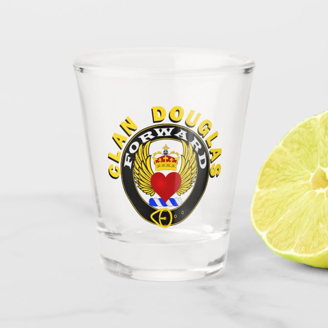 Clan Douglas "FORWARD" Shotglas Schnapsglas (Vorderseite)