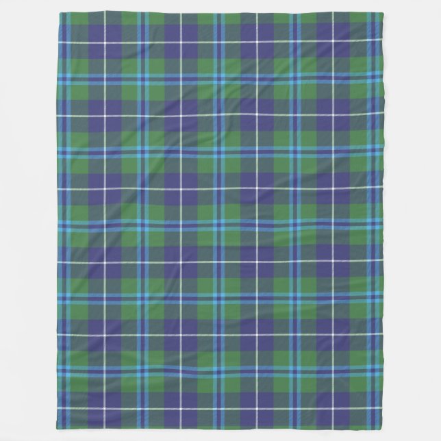 Clan Douglas Kariert Green Black Tartan Karo Fleecedecke (Vorderseite)