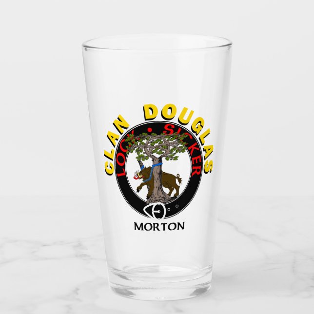 Clan Douglas "LOCK SICKER" 16oz Glass Tumbler (Vorderseite)