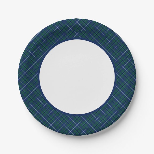 Clan Douglas Modern Tartan Border Pappteller (Vorderseite)