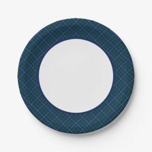 Clan-Douglas moderne Tartan-Grenze Pappteller