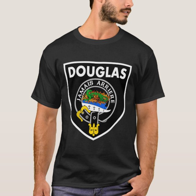 Clan Douglas "Salamander in Flames" Abzeichen T -  T-Shirt (Vorderseite)