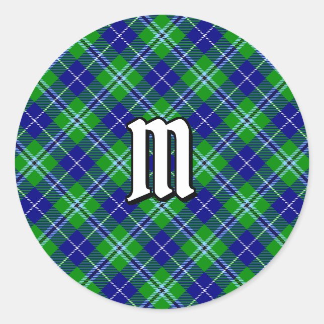 Clan Douglas Tartan Runder Aufkleber (Vorderseite)