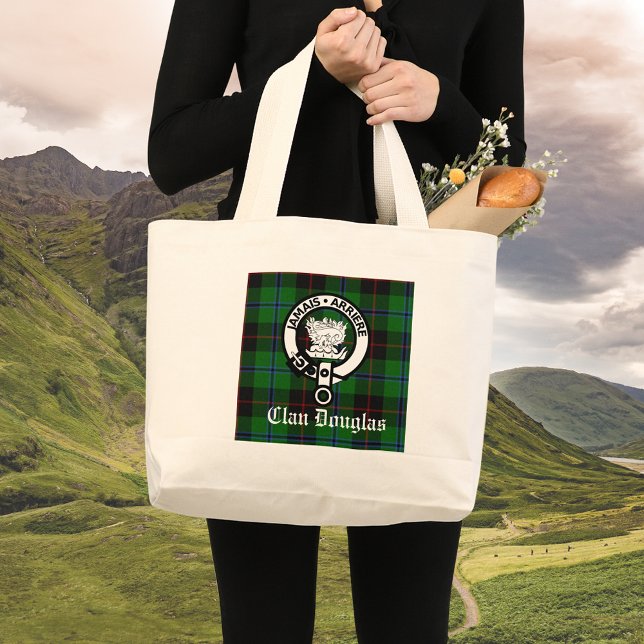 Clan Douglas Tartan Wappen Jumbo Stoffbeutel (Clan Douglas tote avail in multiple sizes)