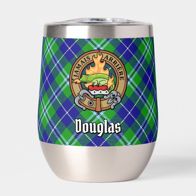 Clan Douglas Wappen über Tartan (Vorderseite)