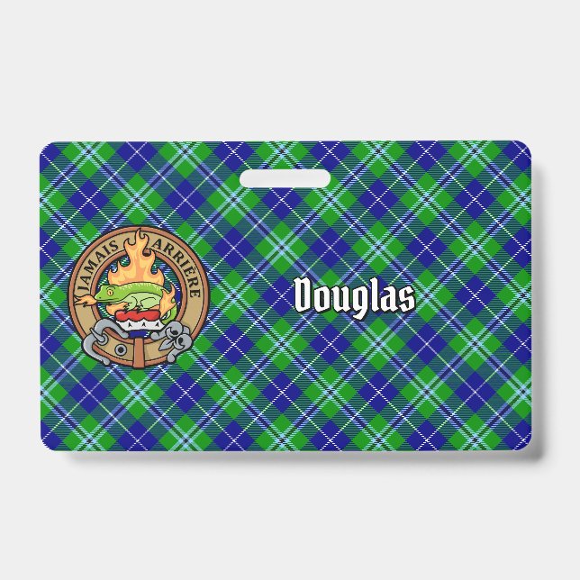 Clan Douglas Wappen über Tartan Ausweis (Vorderseite)