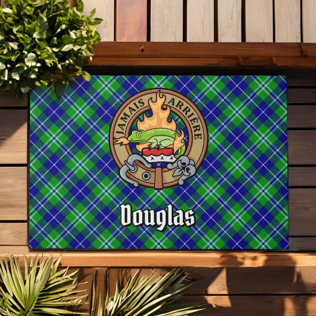 Clan Douglas Wappen über Tartan Fußmatte (Von Creator hochgeladen)