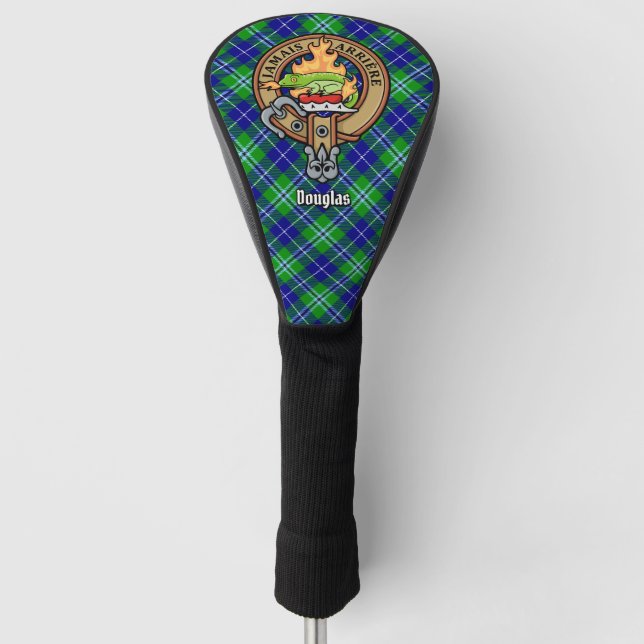 Clan Douglas Wappen über Tartan Golf Headcover (Vorderseite)