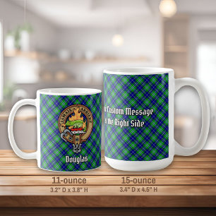Clan Douglas Wappen über Tartan Kaffeetasse