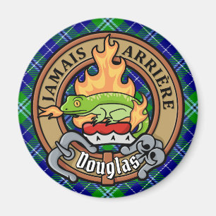 Clan Douglas Wappen über Tartan Magnet