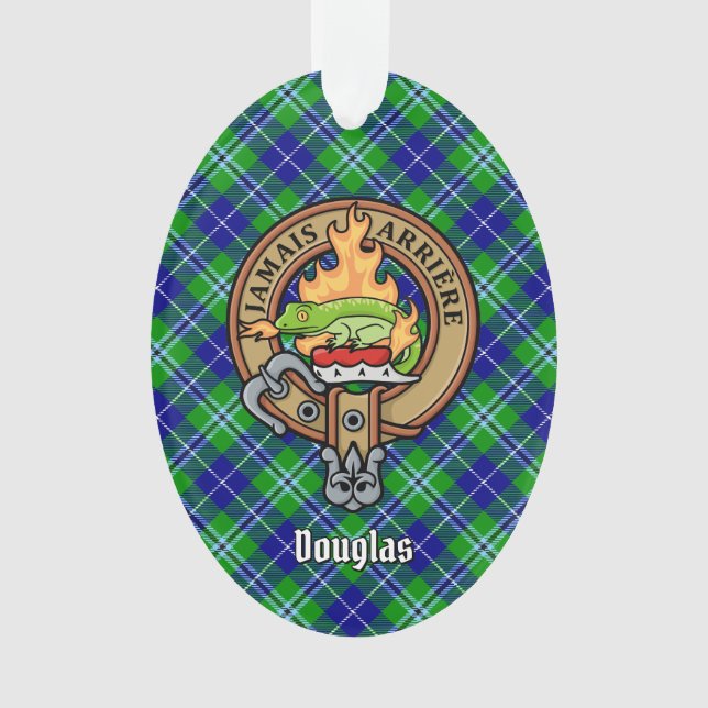 Clan Douglas Wappen über Tartan Ornament (Vorderseite)