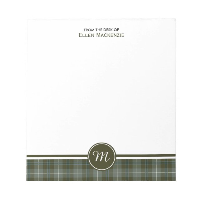Clan Douglas Weathered Tartan Monogram Notizblock (Vorderseite)