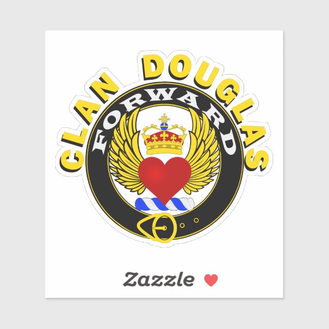Clan Douglas "Winged Heart" Window Sticker (Blatt)