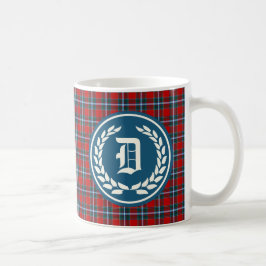 Clan Drummond Bright Red Tartan Monogram Tasse