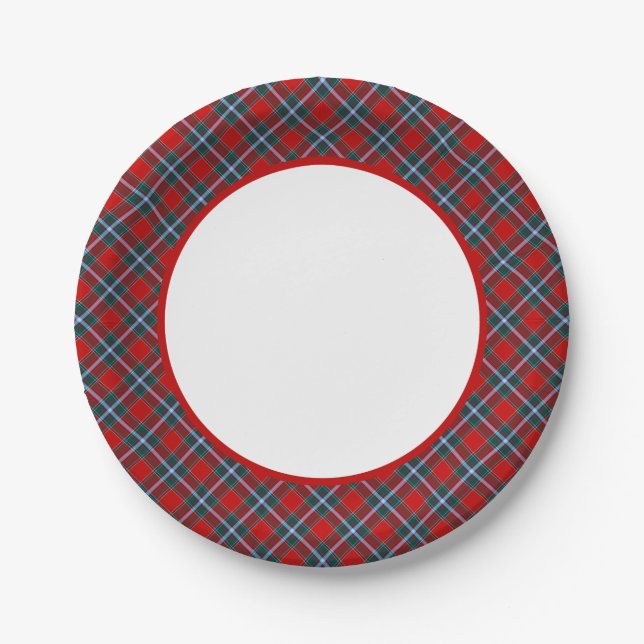Clan Drummond Tartan Border Pappteller (Vorderseite)