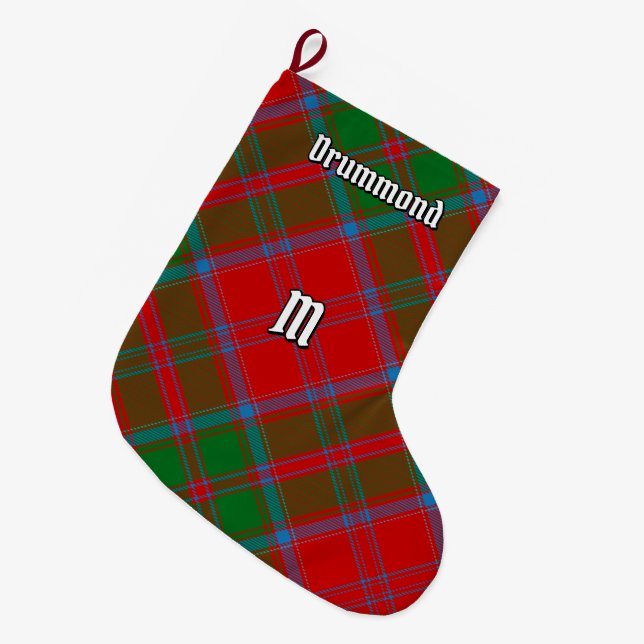 Clan Drummond Tartan Großer Weihnachtsstrumpf (Vorderansicht (hängend))
