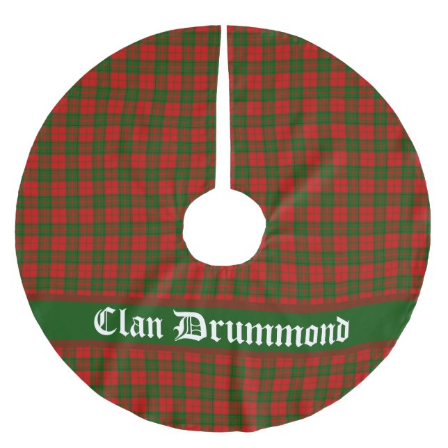 Clan Drummond Tartan individuell anpassbar Polyester Weihnachtsbaumdecke (Vorderseite)