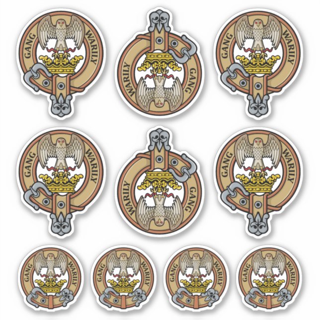 Clan Drummond Wappen Sticker Set (Vorderseite)