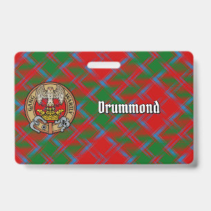 Clan Drummond-Wappen über Tartan Ausweis
