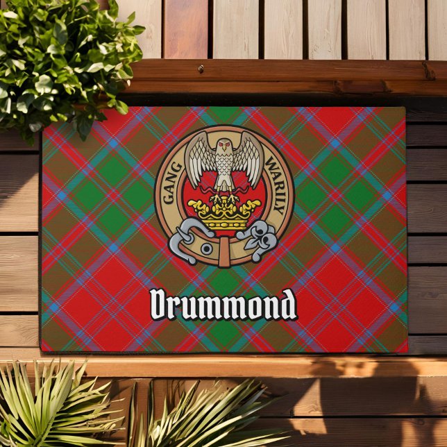 Clan Drummond Wappen über Tartan Fußmatte (Von Creator hochgeladen)
