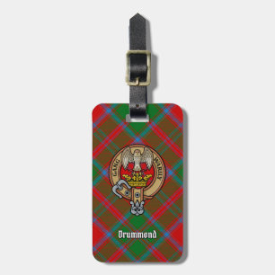 Clan Drummond Wappen über Tartan Gepäckanhänger
