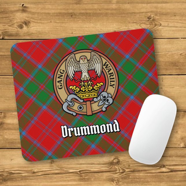Clan Drummond Wappen über Tartan Mousepad (Von Creator hochgeladen)