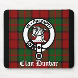 Clan Dunbar Tartan & Crest-Abzeichen Mousepad