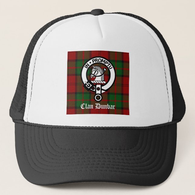 Clan Dunbar Tartan & Wappen Abzeichen Truckerkappe (Vorderseite)