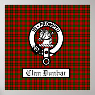 Clan Dunbar Wappen Abzeichen & Tartan Poster