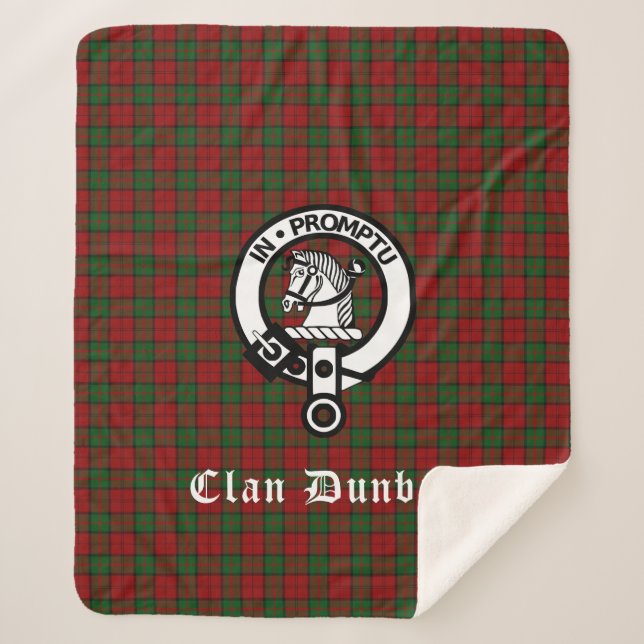 Clan Dunbar Wappen Abzeichen & Tartan Sherpadecke (Vorderseite)