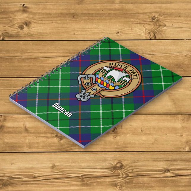 Clan Duncan Crest over Tartan Notizblock (Von Creator hochgeladen)