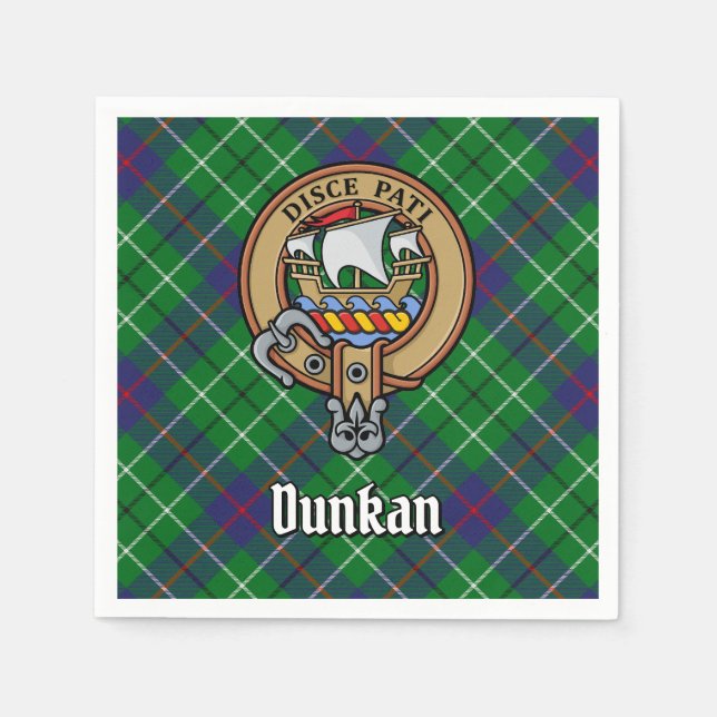 Clan Duncan Crest over Tartan Serviette (Vorderseite)