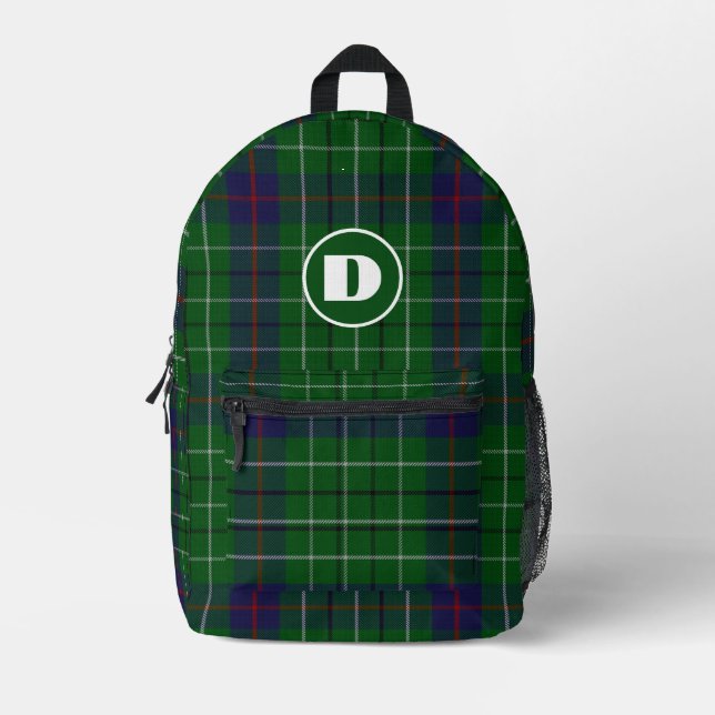 Clan Duncan Kariert Mit Monogramm Bedruckter Rucksack (Vorderseite)