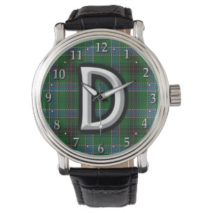 Clan Duncan Letter D Monogram Tartan Armbanduhr