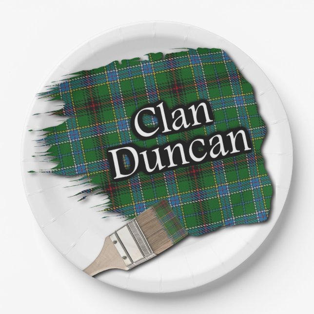 Clan Duncan Scottish Tartan Paint Brush Pappteller (Vorderseite)