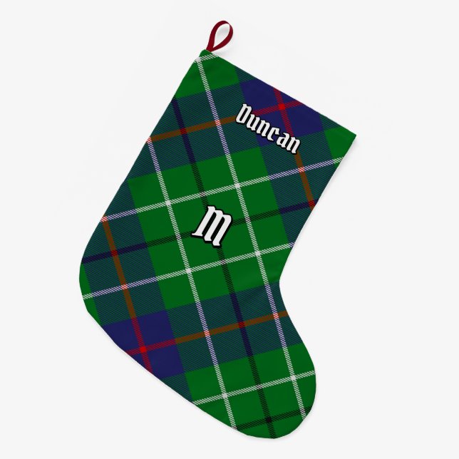 Clan Duncan Tartan Großer Weihnachtsstrumpf (Vorderansicht (hängend))