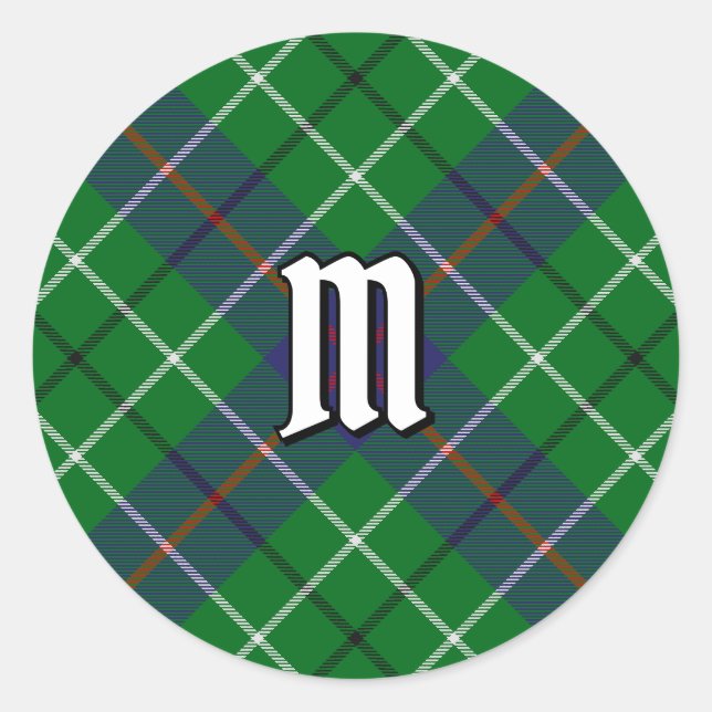 Clan Duncan Tartan Runder Aufkleber (Vorderseite)