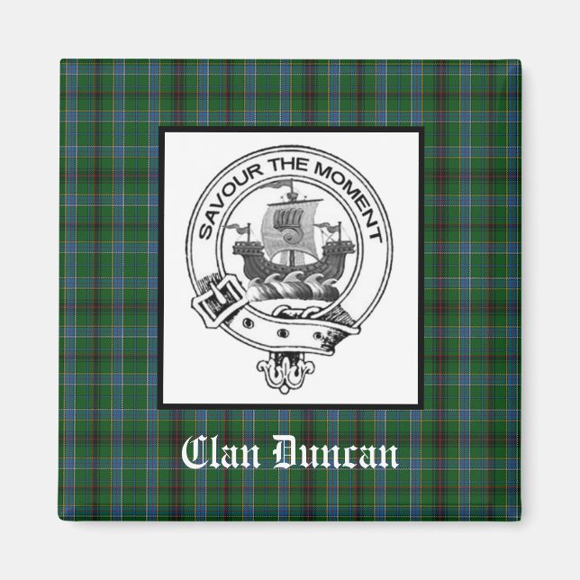 Clan Duncan Wappen Abzeichen & Tartan Magnet (Vorne)