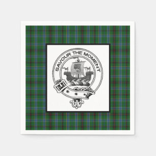 Clan Duncan Wappen Abzeichen und Tartan Serviette