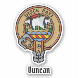 Clan Duncan Wappen über Tartan Aufkleber