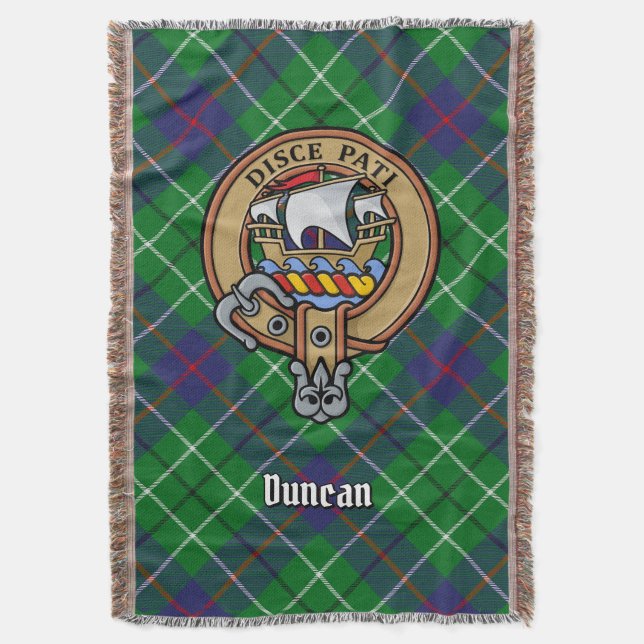 Clan Duncan-Wappen über Tartan Decke (Vorderseite Vertikal)