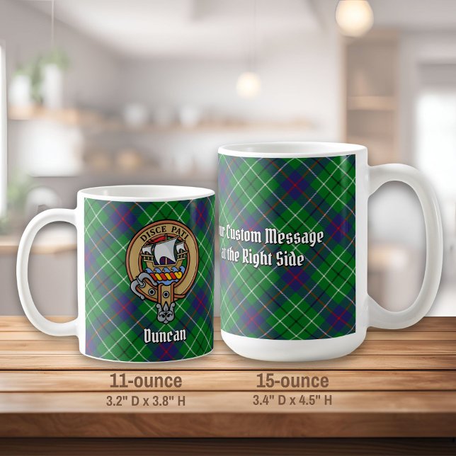 Clan Duncan-Wappen über Tartan Kaffeetasse (Von Creator hochgeladen)