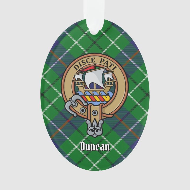 Clan Duncan-Wappen über Tartan Ornament (Vorderseite)