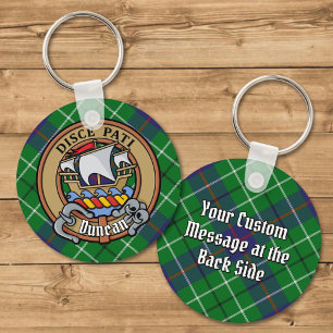 Clan Duncan Wappen über Tartan Schlüsselanhänger