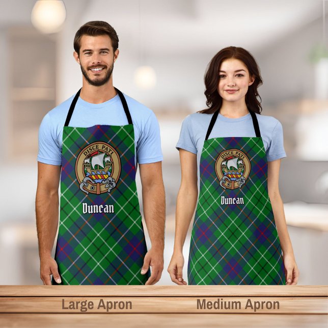 Clan Duncan-Wappen über Tartan Schürze (Von Creator hochgeladen)
