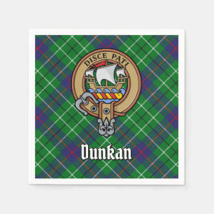 Clan Duncan Wappen über Tartan Serviette