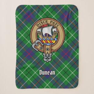 Clan Duncan-Wappen über Tartan Sherpadecke