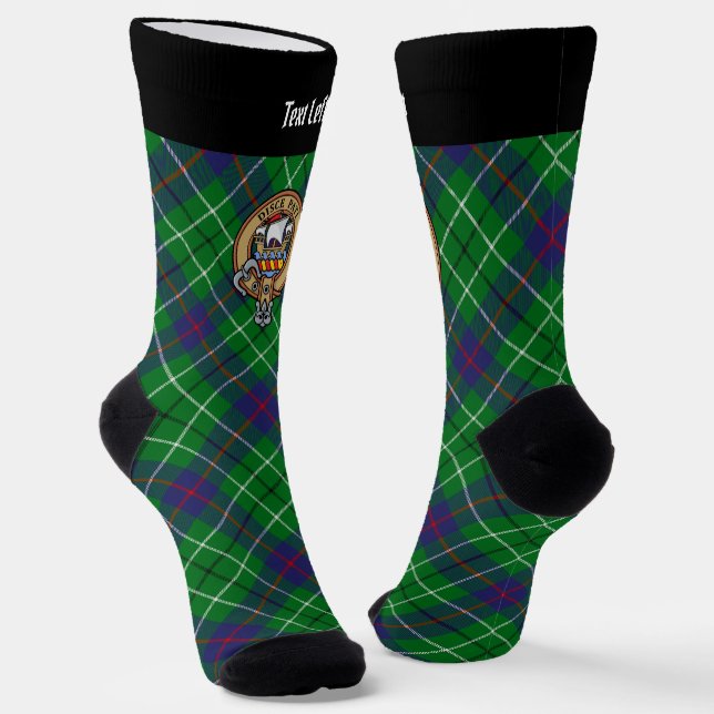 Clan Duncan Wappen über Tartan Socken (Gewinkelt)